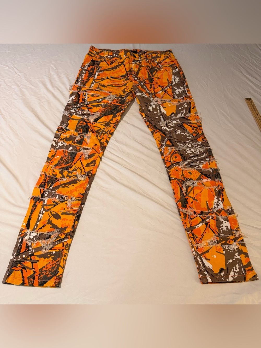 Men's Orange Camouflage Jeans